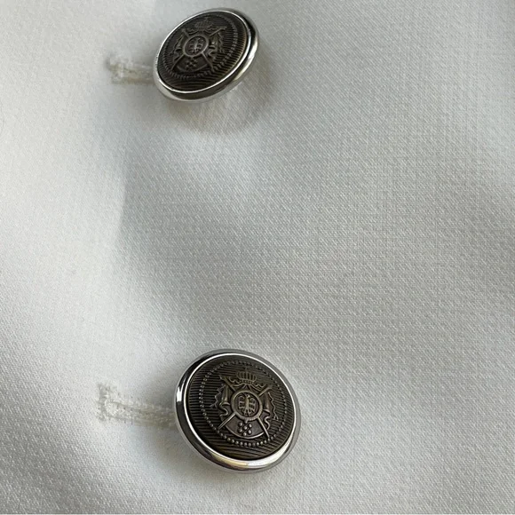 White House Black Market Ivory White Double Breasted Blazer Suit Jacket Size 0 - Picture 9 of 17